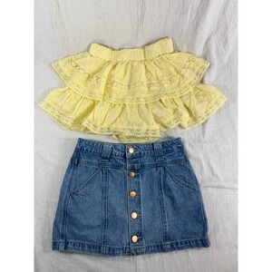 2- Altar'd State Raleigh‎ Layered Lace Shorts Womens XS Denim Mini Academia Boho